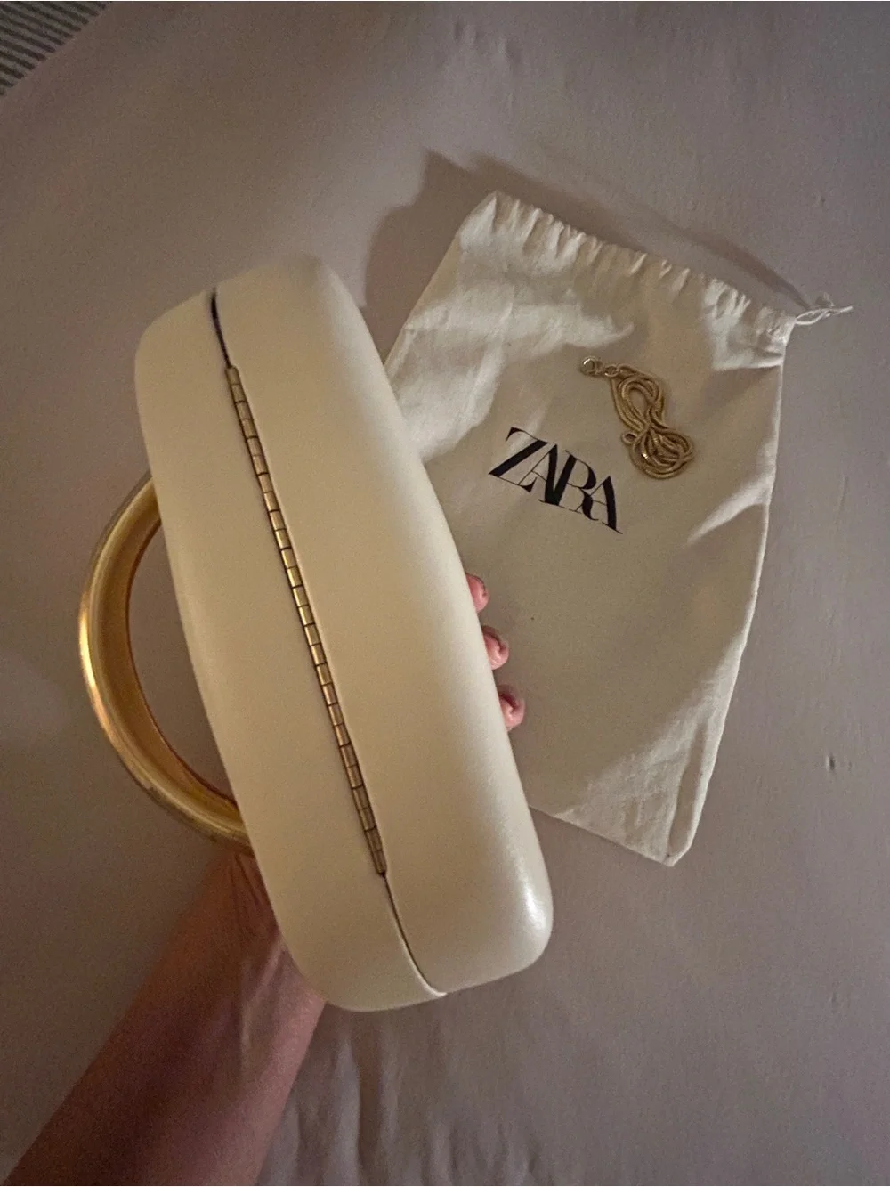 Zara Cream Clutch Bag